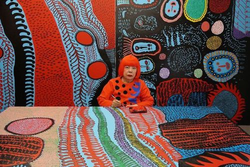 Yayoi Kusama in her studio