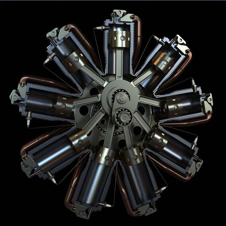 Datsun Z photo collection - Radial engine, inner workings.