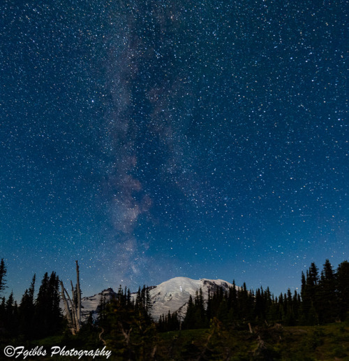 glowworm6:My best shot of the milky way and Mt Rainier, just as...