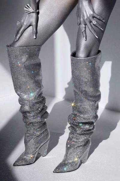 ysl shiny boots