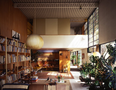 archatlas:<br /><br />Eames House Charles and Ray Eames<br /><br /><br /><br /><br />The Eames House, Case Study House #8, was one of roughly two dozen homes built as part of The Case Study House Program. Begun in the mid-1940s and continuing through the early 1960s, the program was spearheaded by John Entenza, the publisher of Arts and Architecture magazine.In a challenge to the architectural community, the magazine announced that it would be the client for a series of homes designed to express man’s life in the modern world. These homes were to be built and furnished using materials and techniques derived from the experiences of the Second World War. Each home would be for a real or hypothetical client taking into consideration their particular housing needs.<br />The first plan of the Eameses’ home, known as the Bridge House, was designed in 1945 by Charles Eames and Eero Saarinen. The design used pre-fabricated materials ordered from catalogues, a continuation of the idea of mass-production. Charles and Ray moved into the House on Christmas Eve, 1949, and lived there for the rest of their lives.  The interior, its objects and its collections remain very much the way they were in Charles and Ray’s lifetimes.  The house they created offered them a space where work, play, life, and nature co-existed. <br />Images via + via + via<br />