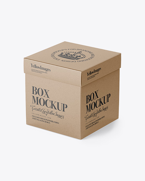 Download deSymbol — Kraft Square Box Mockup - Half Side View...