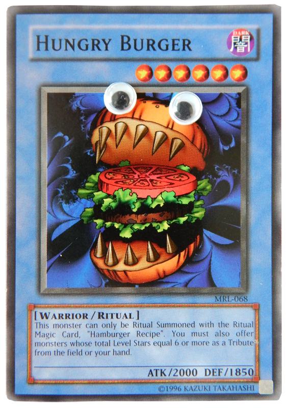 Yu-Gi-Oh! Cards with Googly Eyes — Hungry Burger with Googly Eyes