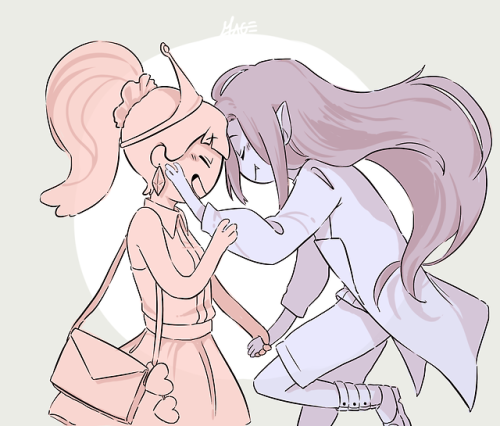 adventure time at princess bubblegum marceline bubbline god their outfits are so GOOD FASHION ICONS art
