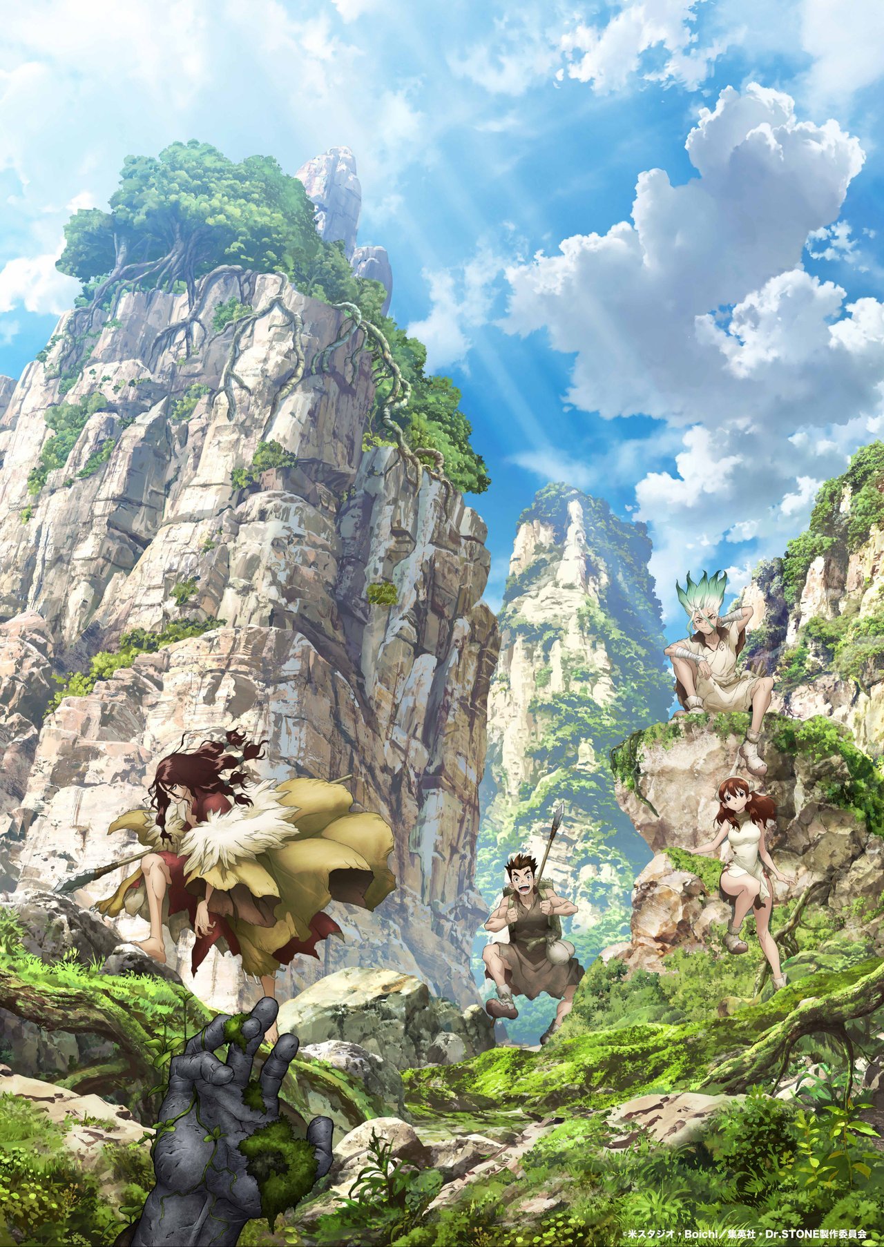 The second key visual for the âDr.STONEâ TV anime has been officially revealed. The new series will premiere July 2019. -Synopsis-ââThe science-fiction adventure follows two boys struggle to revive humanity after a mysterious crisis has left everyone...