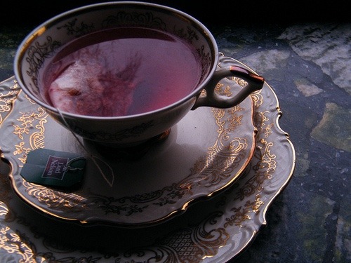 gothic goth tea set teacup blood red