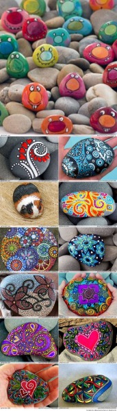 Cute and colourful pebble decor 