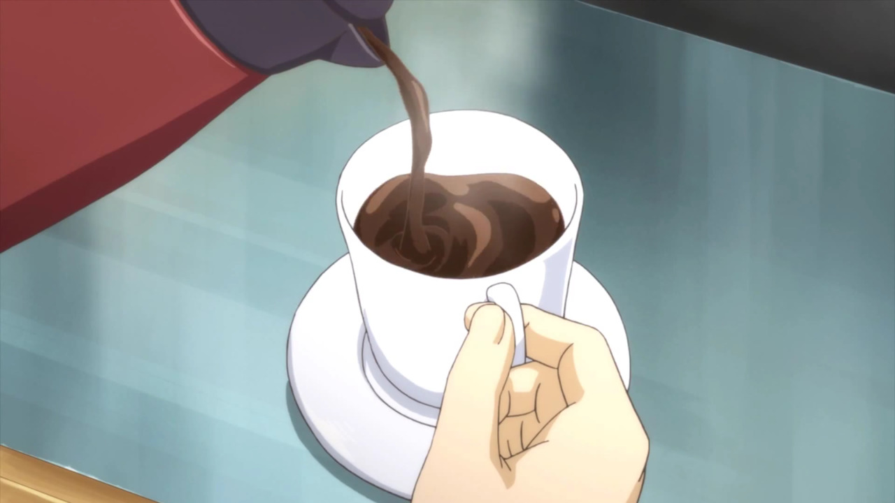 Itadakimasu Anime! - Pouring a cup of coffee! Nagato Yuki-chan no...