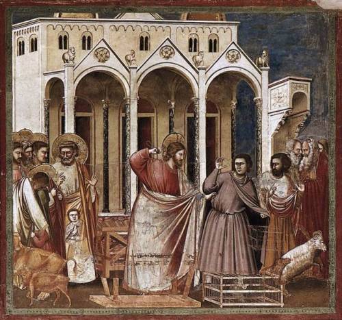 artist-dibondone:Expulsion of the Money-changers, Giotto Di...