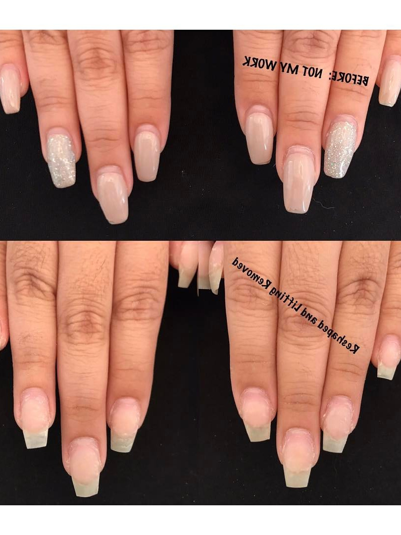 walmart nail salon, luxe nails, short nails, galaxy nails, nail time Top: not my work Bottom: removed gel and lifted product, and reshaped 