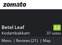 Betel Leaf Menu, Reviews, Photos, Location and Info - Zomato