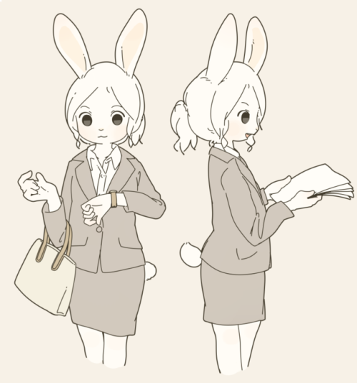 s1120411:rabbit girl working hard