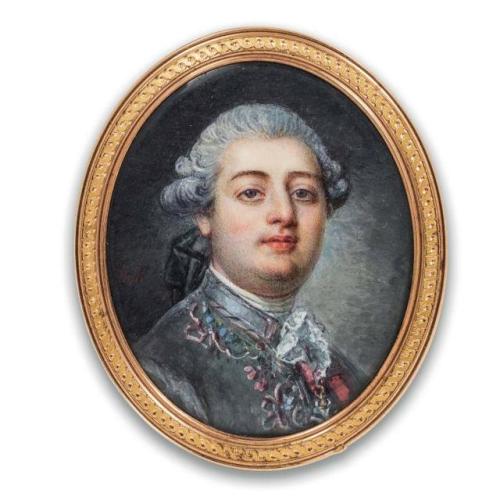A portrait presumed to be the comte de Provence from the circle of Pierre Adolph Hall, 18th century. [credit: Leclere Maison de ventes, via Invaluable]