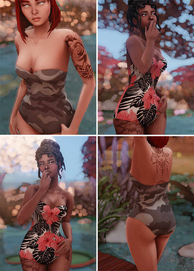 pinkpxls:
â€œ  @bramblefinch tailored swimsuit recolor  I needed some more swimwear for my game with summer coming up and I couldnâ€™t resist recolouring this gorgeous tailored swimsuit by @bramblefinch. Hope you enjoy these!
â€¢ 25 brand new patterns.
â€¢...