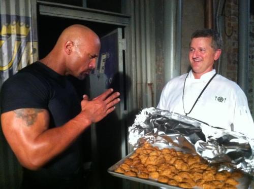 ashleeshaddix:No one loves food as much as The Rock does.