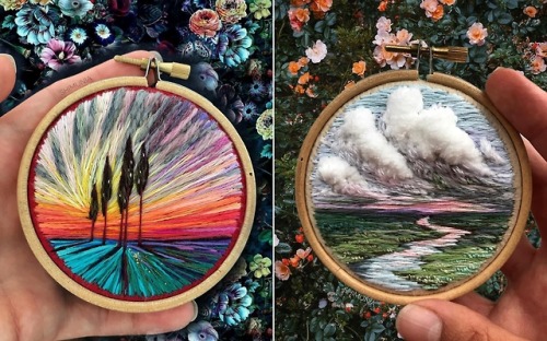 crossconnectmag:Embroidered Landscapes by ShimuniaVera...