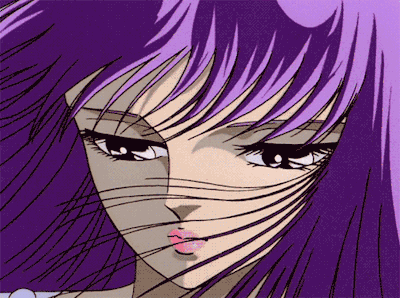 Image result for purple hair anime gif 90s