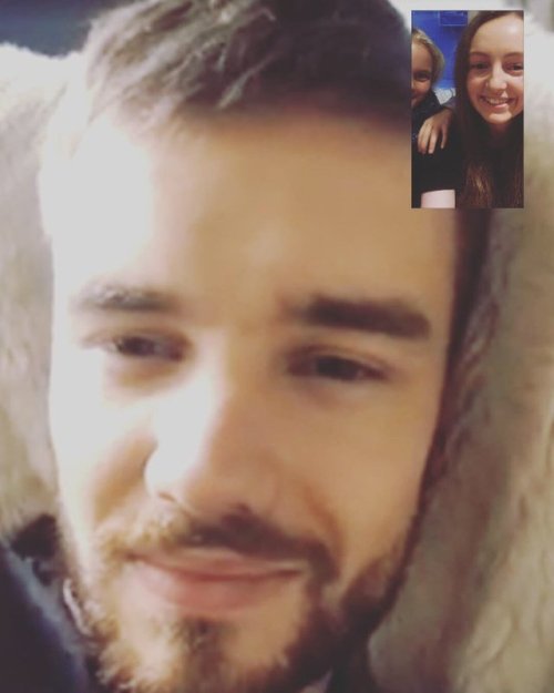 thedailypayne:Liam Facetiming with the winner of the Facebook...