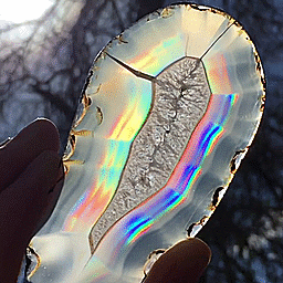 Stimming Gif gems Clear Rainbow iris agate Hands Holding my gifs