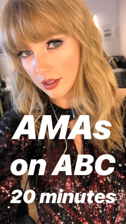 paths-of-my-childhood:Taylor’s Instagram Story (2018 AMAs,...