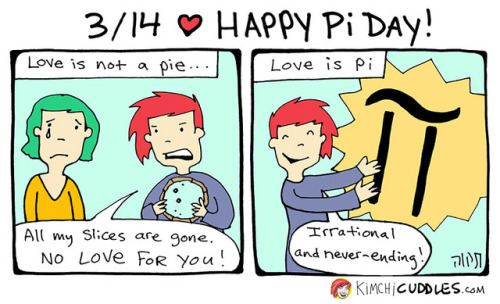 kimchicuddles:Happy Pi Day! <3Like my comics? Throw me a...