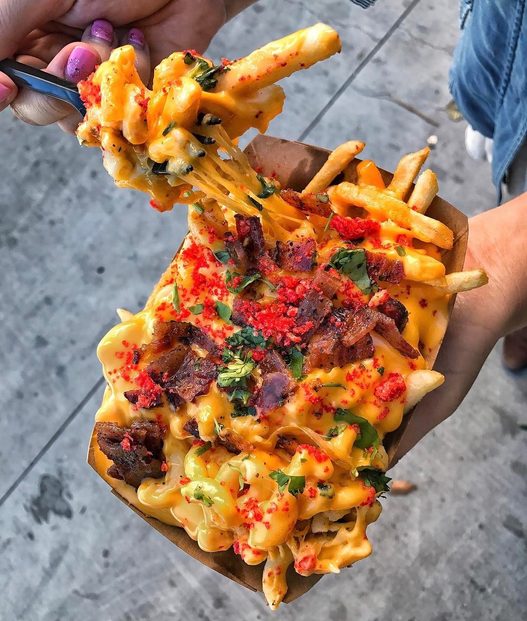 Mac Cheese French Fries Covered W Candi