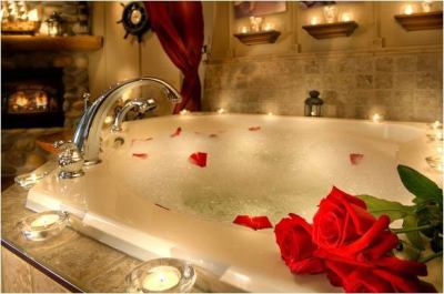 Image result for jacuzzi bathtub with rose petals