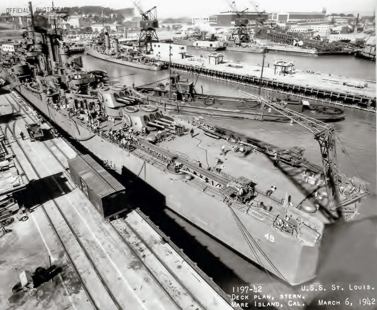 Naval Architecture — jcsmarinenews: USS ST LOUIS USS St. Louis (CL-49),...