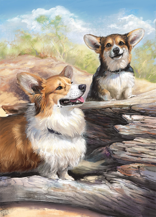 Oh yeah! Speaking of the corgi card deck, I completely forgot to share some of the dog portraits I got to do as part of the...