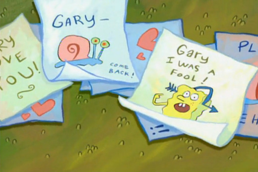 Gary, I’m sorry I neglected you, oh I never... - SpongeBob Freeze Frames