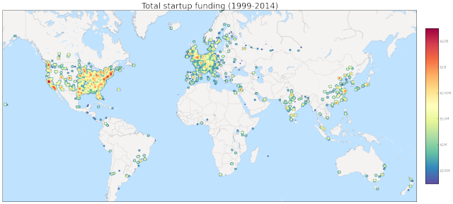 Global Distribution of Startup Funding, 1999-2014 ... - Maps on the Web