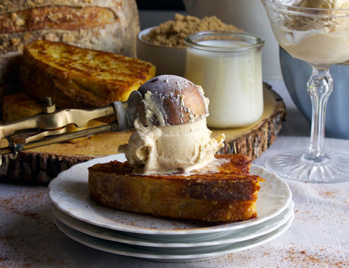 sweetoothgirl:homemade custard style french toast ice cream