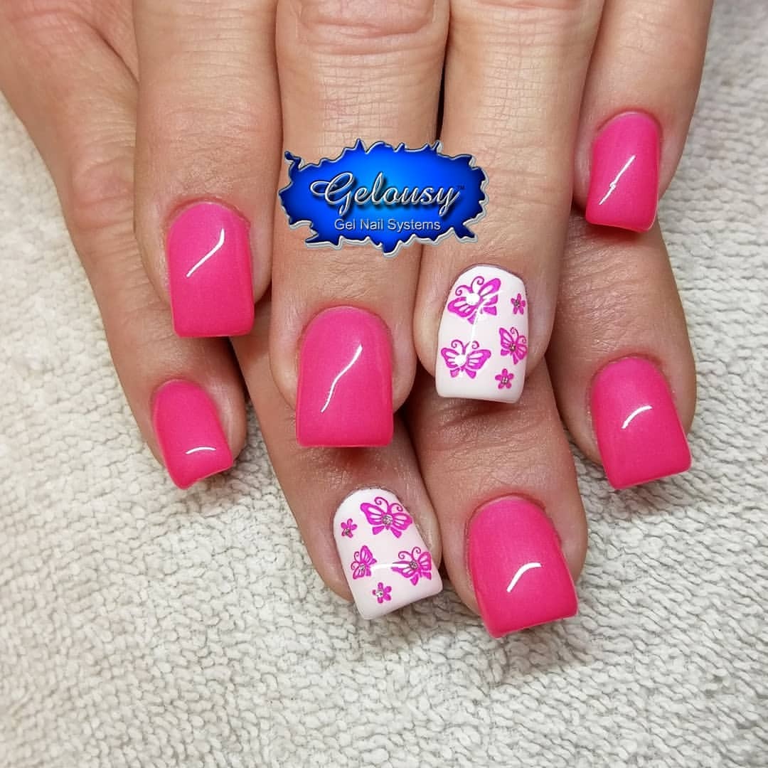 Gelousy Gel Nail Systems — Gelousy 🌺💮Pink Butterfly Nails.💮🌺 Gelousy ...