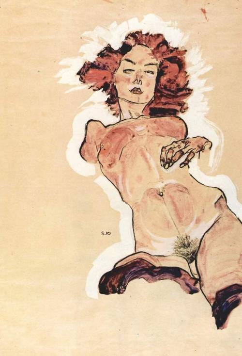 artist-schiele:Female nude, Egon SchieleMedium:...