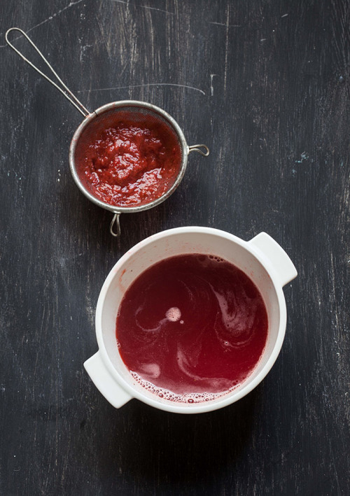 foodffs:how to make strawberry syrup and a buttermilk waffle...