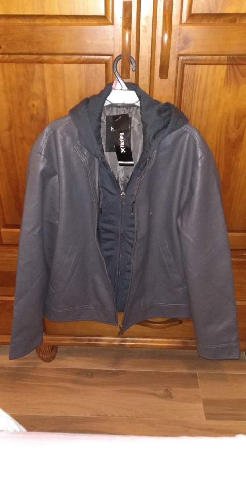 jaqueta de couro sintético masculina