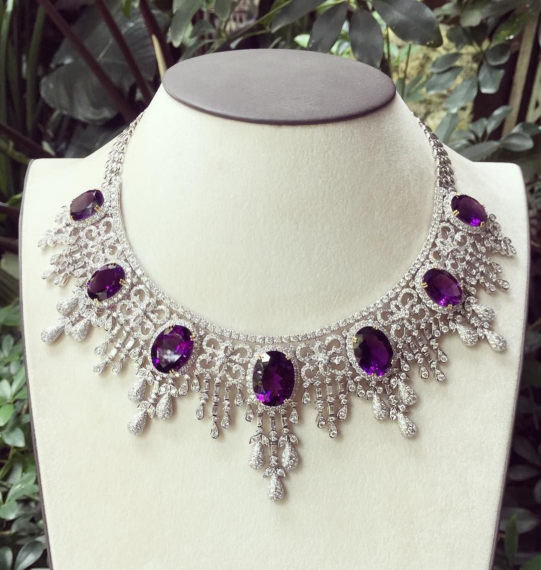 Gemville A Stunning Amethyst And Diamond Necklace By The