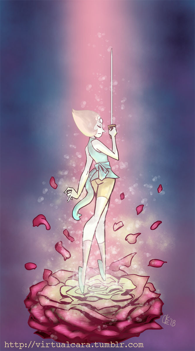Pearl, from Steven Universe. I like this gem a whole lot. Drawn and colored in Photoshop using a screen tablet.