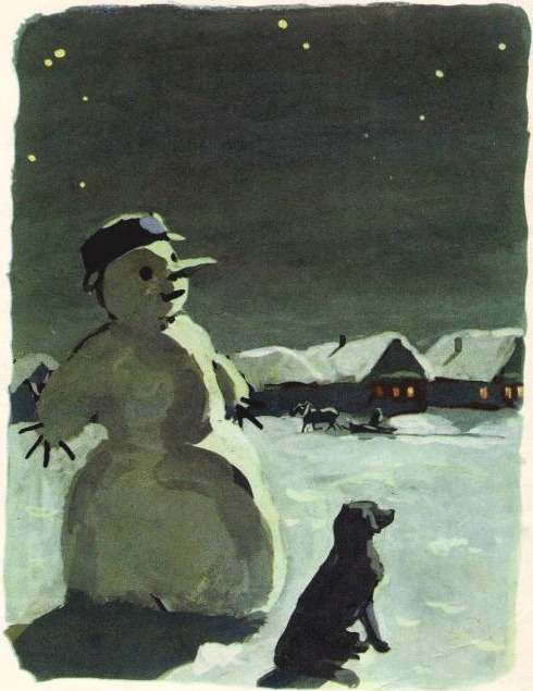 Illustration by Nikolai Plastov from the book “Winter Pictures” (author Georgiy Ladonschikov), 1956