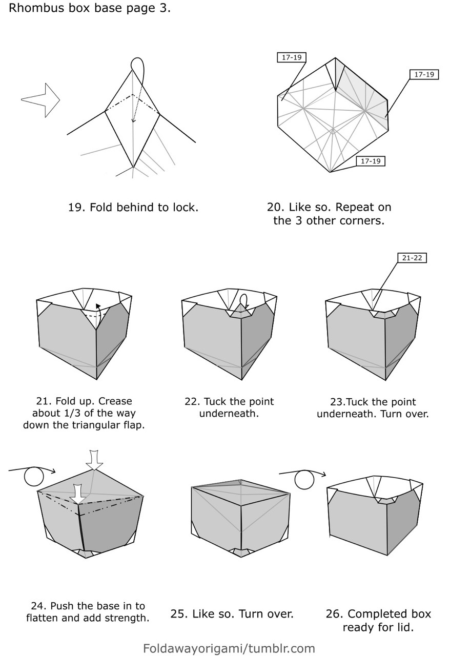 Foldaway Origami — Rhombus Spiral Box As My Silver Rectangle Box