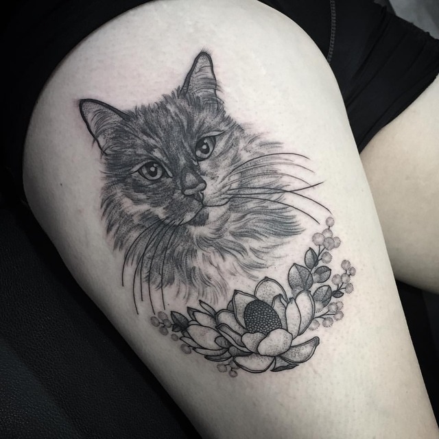 Eddy-Lou Tattoo Artist — Marleigh the tortie kitty for Kasia, who sat...