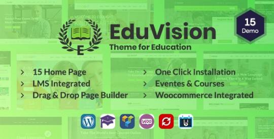 Eduvision v1.0 – Online Course Multipurpose Education WordPress Theme Nulled