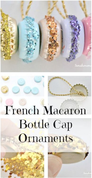 bottle cap recycle macaron ornament diy idea