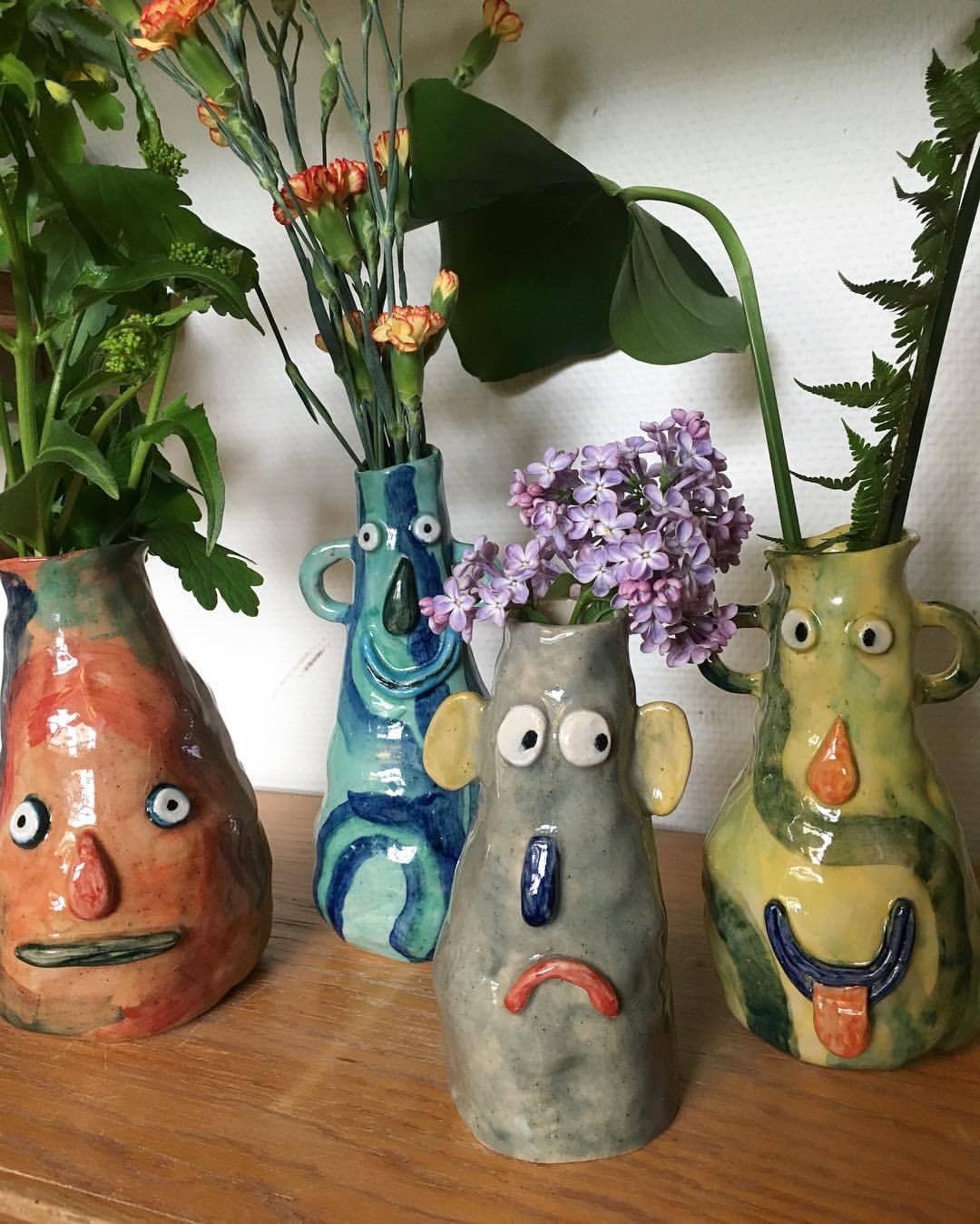 Karin Hagen Vases With Faces