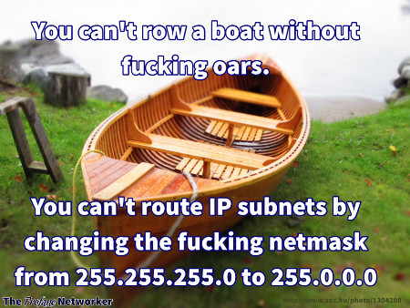 You can’t Change the Subnet Mask to Route IP Packets