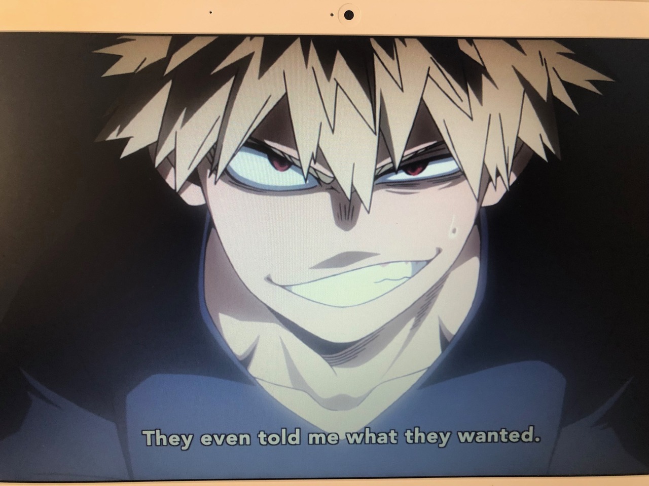 bnha–textposts: Bakugou’s smile even though it’s... : I just have a lot