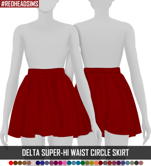 redheadsims-cc:DELTA SUPER-HI WAIST CIRCLE SKIRTConversionHQ...