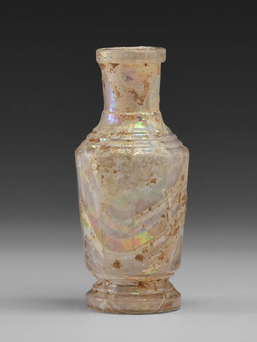 archaicwonder:Roman Cut-Glass Faceted Bottle, 2nd-3rd Century...