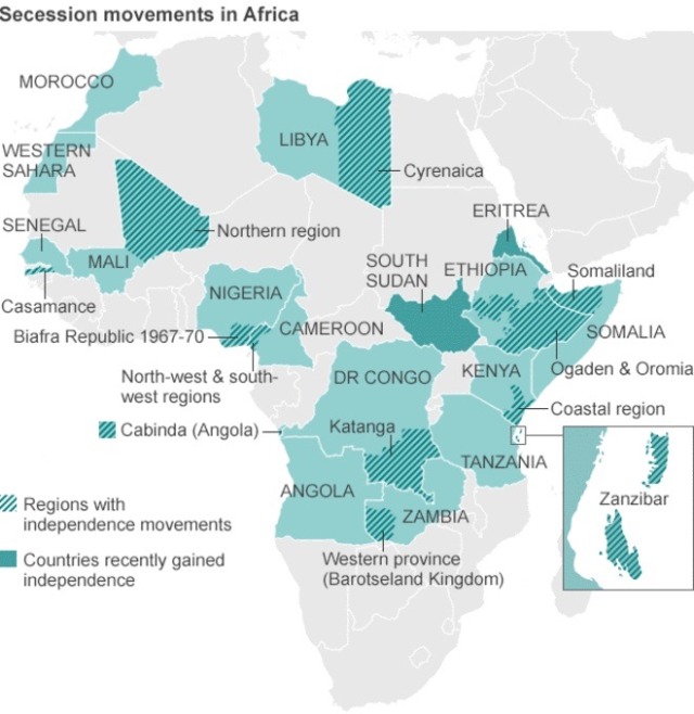 Separatist movements in Africa. More separatist... - Maps on the Web