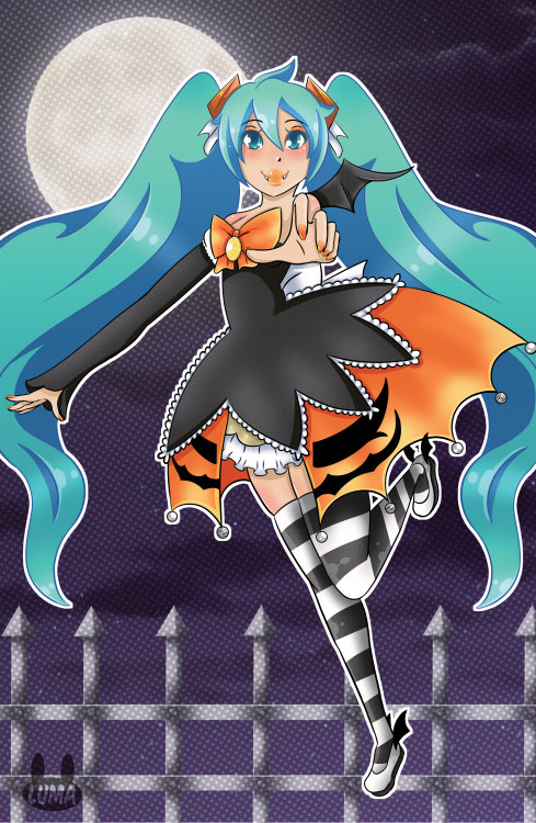 mikuhatsune hatsune miku halloween miku digital digital art digital painting Digital Illustration digitalart Illustration digitalIllustration Fanart miku fanart anime anime girl anime art Etsy shop etsyshop ArtforSale